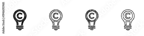 Sketch intellectual property icon design set
