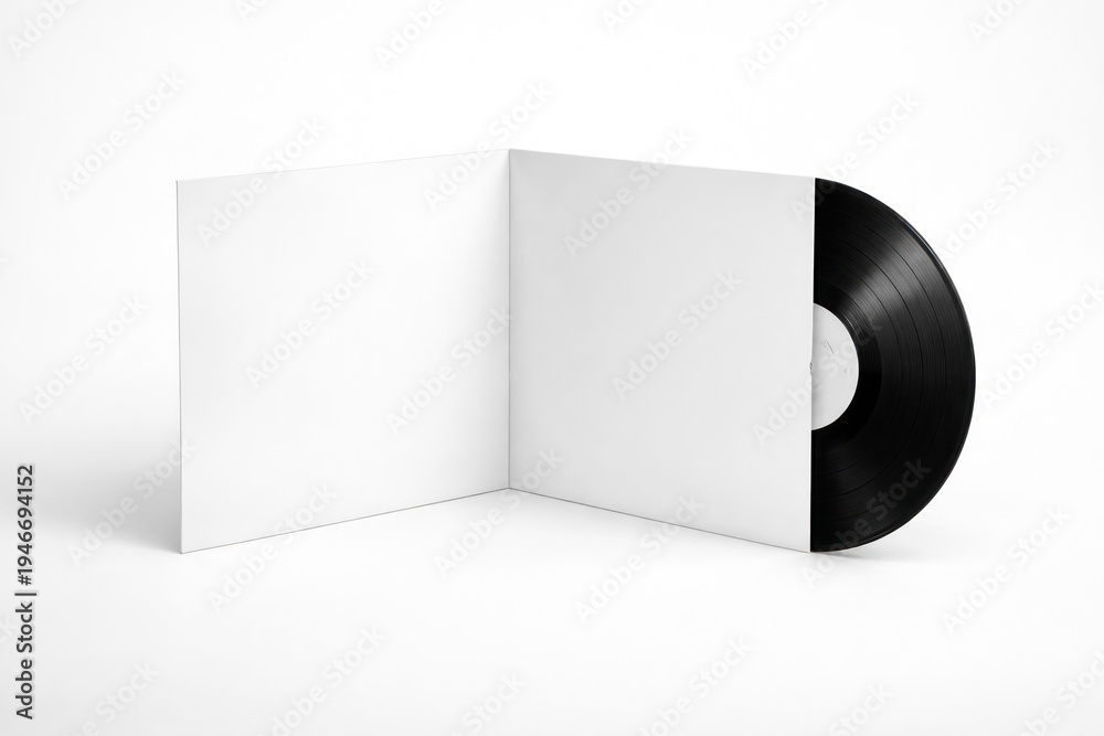 Fototapeta premium Minimalist vinyl record cover design.