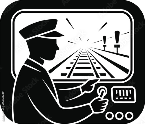 Train Railway Driver Control Locomotive Transport Rail Operator Travel Station