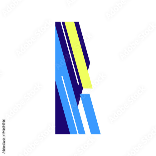 Modern Blue and Yellow Sports Decal Graphic Elements
