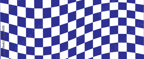 vector of panorama of blue and white chessboard background. pattern for fashion, border, cloth, flag, wrapping paper, cover skin, table cloth, scene. flag. vector