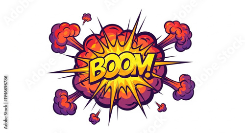 Comic Book Explosion Boom Effect.