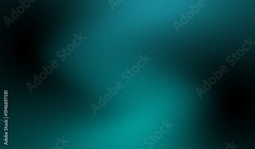 Canvas Print Dark teal grainy noise gradient background with smooth flowing shape, Moody mini