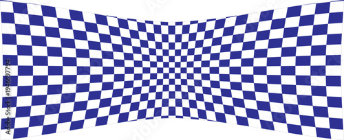 vector of panorama of blue and white chessboard background. pattern for fashion, border, cloth, flag, wrapping paper, cover skin, table cloth, scene. flag. vector illustration