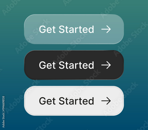 Get started button set for call to action design