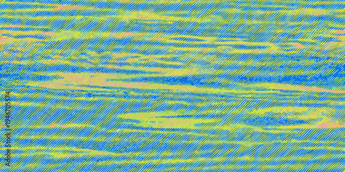 Abstract aerial view of textured water with vibrant blue and yellow hues