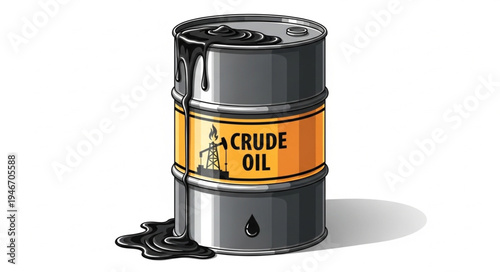 Crude Oil Barrel Spill.
