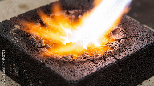 Extreme Thermal Insulation Concept Macro Silica Ceramic Heat Shield Tile Blasted by Intense White Hot Flame