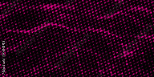 Abstract Grunge Halftone Dotted Background with Distressed Monochrome Texture. Black and Pink Halftone Background