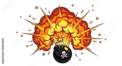 Danger Bomb Skull Explosion.