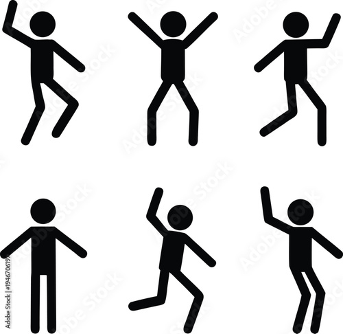 set of vector silhouettes of people