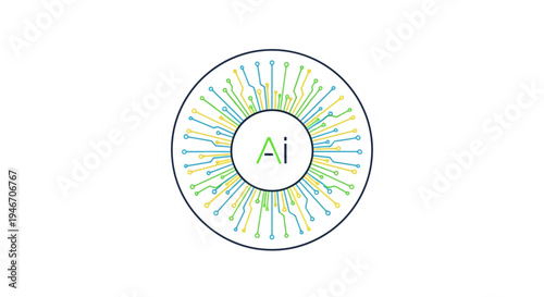 A colorful graphic design element with lines.