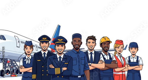 Diverse Aviation and Industry Workers.