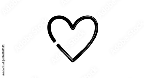 A broken heart symbol in black.