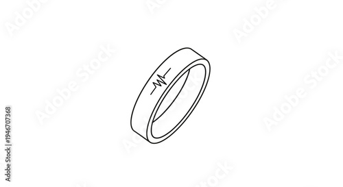 Simple line drawing of a wedding ring.