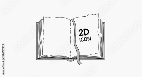 A simple line drawing of an open book.