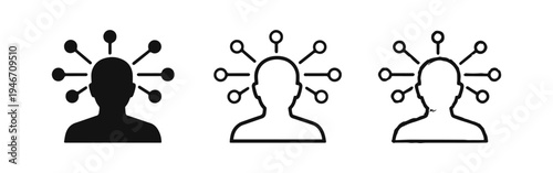 Networked Mind and Connectivity Icon Set.