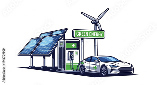 Electric Car Charging Station Solar.