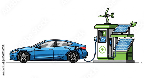 Electric car charging station.