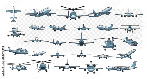 Collection of Military Aircraft and Helicopters - Diverse Aviation Assets.