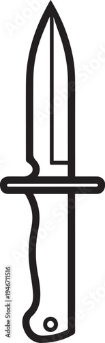 Blade of Precision: A minimalist illustration of a sharp, well-defined knife, ready for use.