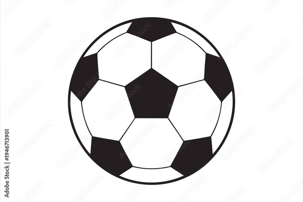 Fototapeta premium Classic soccer ball football icon for sports leagues tournaments match promotions team branding athletic equipment graphics and sporting event design