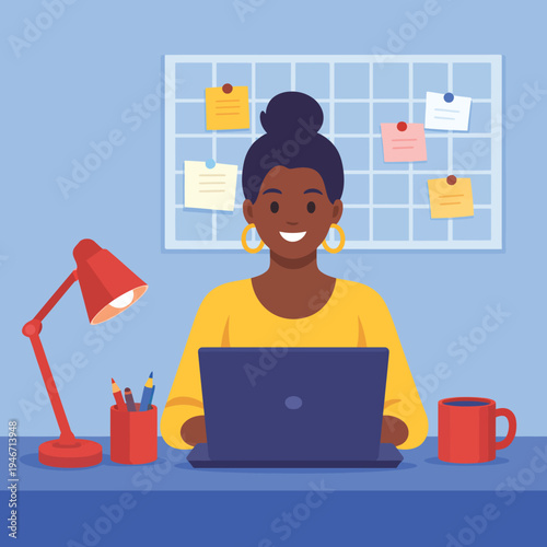 Hand drawn of online business meeting from home with collagues, sketch design illustration