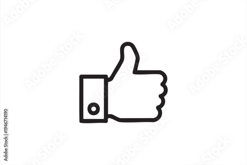 Social media thumbs up like line icon representing approval positive reaction feedback rating and user engagement for web and app interface design