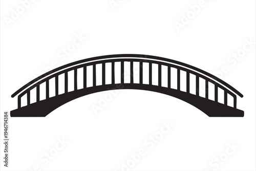 Arch bridge line icon representing transportation infrastructure river crossing engineering structure urban planning construction and city transport graphics