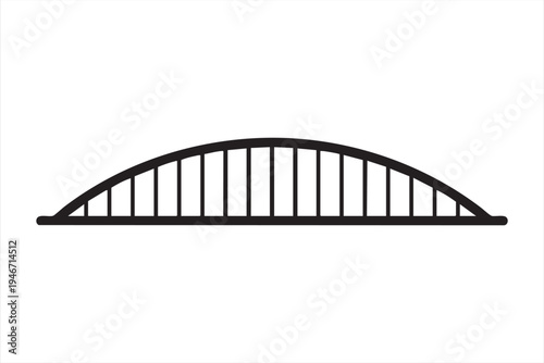 Arch bridge infrastructure icon for transportation engineering river crossing urban development construction planning and city transport graphics