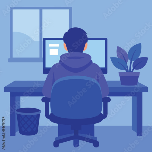 Illustrations flat design concept video conference. online meeting work form home. Vector illustrate. Video streaming platform. Podcast presenter. Online job interview or meeting with colleagues