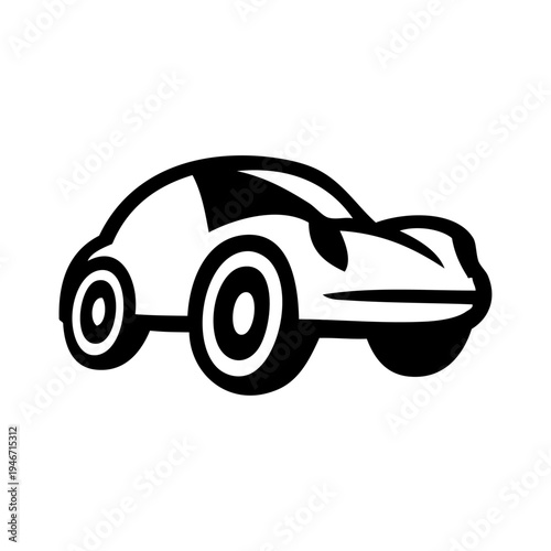 Logo concesionario de coches. Icono con dibujo con líneas de un automóvil 
