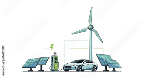 Electric car with solar panels.