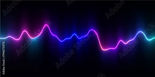 Abstract blue and red background featuring a digital medical EKG heartbeat wave and electrocardiogram monitor line for cardiology health technology illustration