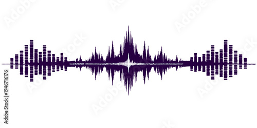 Foto Vector illustration of an abstract music background featuring a black London cit