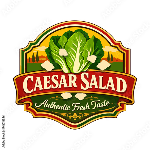 Caesar salad logo vector design