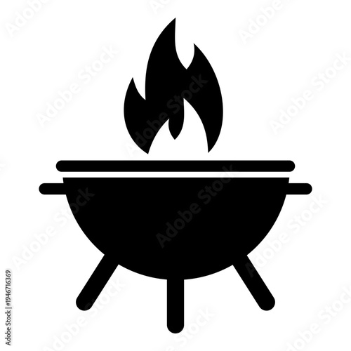 fire pit solid icon