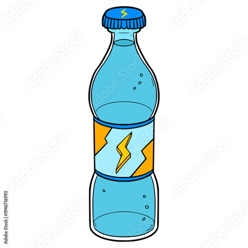 energy drink bottle illustration hand drawn isolated vector