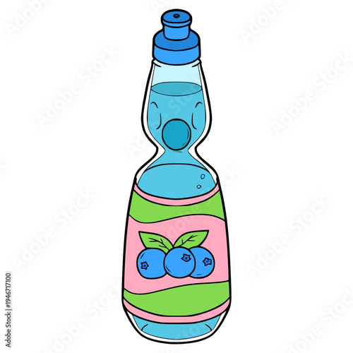 blueberry ramune illustration hand drawn isolated vector