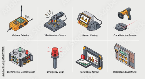 Collection of Industrial Safety and Monitoring Devices.