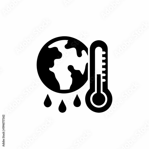 Climate change concept with globe and rising temperature