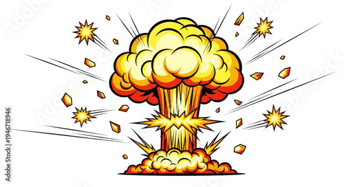 Explosion blast bomb detonation.