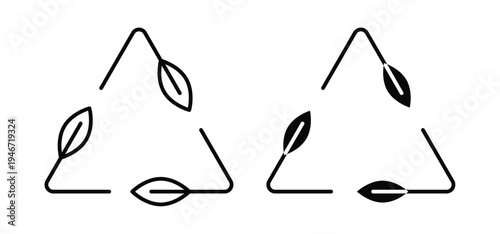 Leaves eco recycle icon