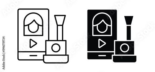Makeup tutorial video icon