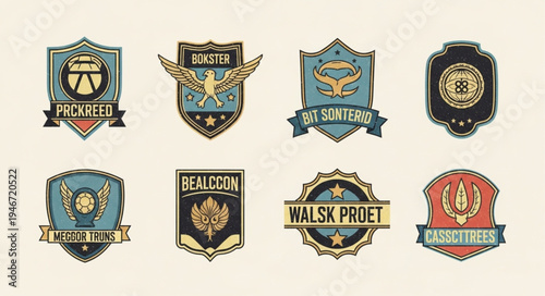 Collection of Military and Organizational Emblems with Unique Designs.