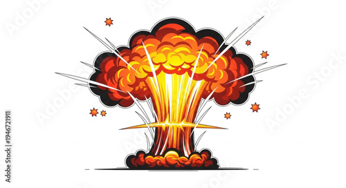 Explosion blast fire bomb detonation.