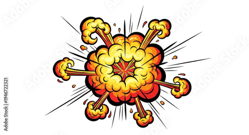 Explosion blast cartoon style.