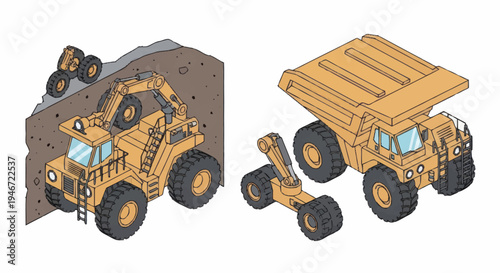 Heavy Construction Vehicles in Action.