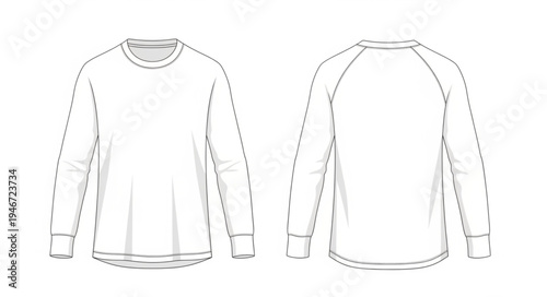 Long Sleeve T-Shirt Mockup - Front and Back Views for Design.