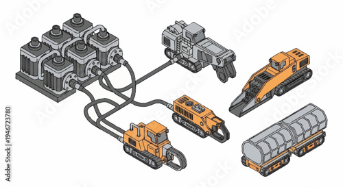 Industrial Robotic System with Automated Machinery and Control Unit.